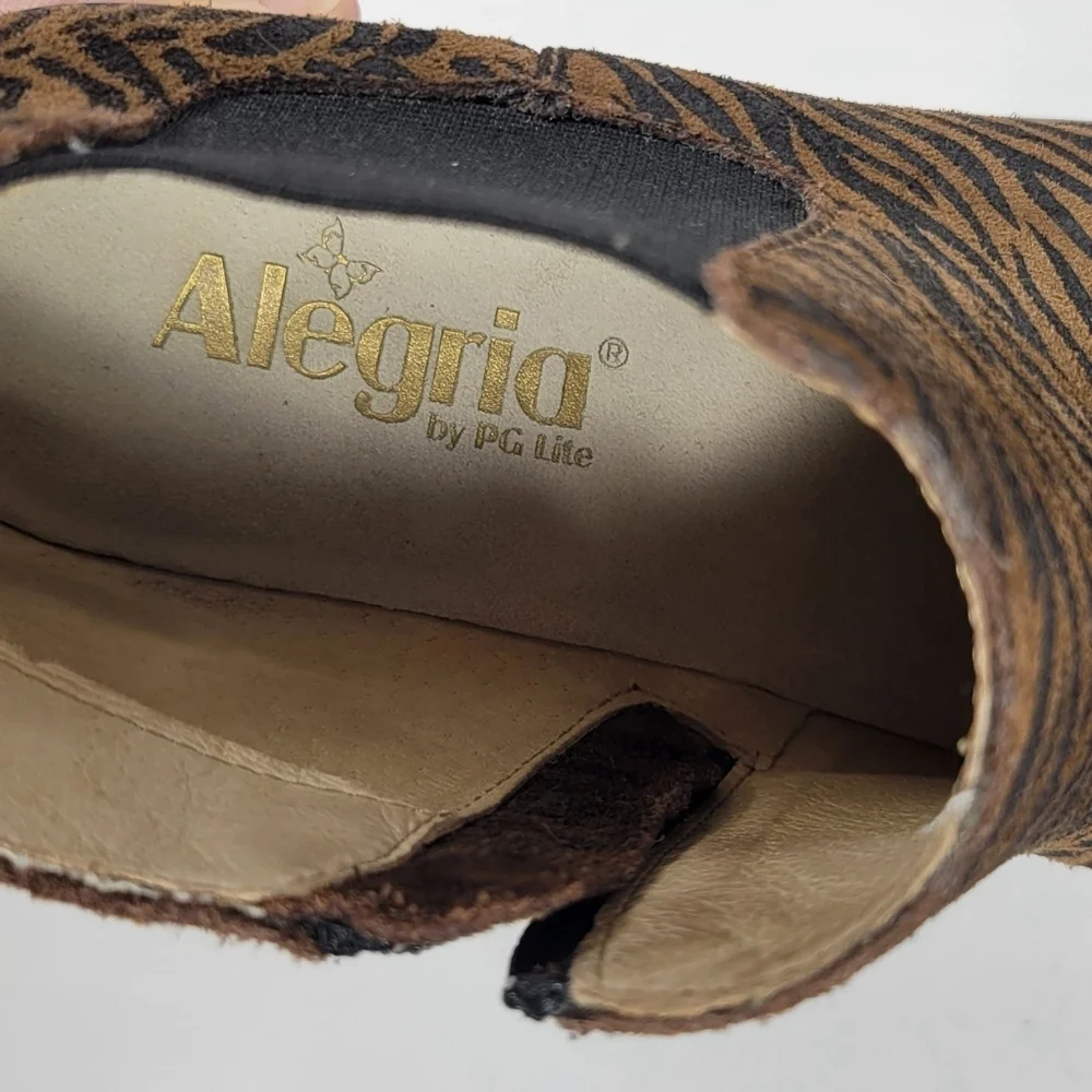 Alegria Zebra Pattern Ankle Boots #786 Size EU 38 (US 8-8.5)